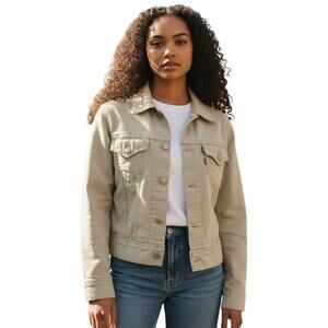 Vintage Levi’s Type I Iconic Corduroy Trucker Jacket Women’s Small Mushroom Gray